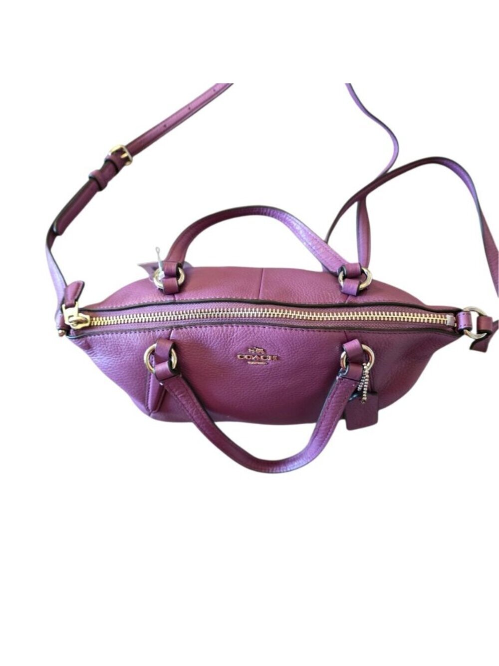 Coach Mini Kelsey Satchel Mauve Purple Pebbled Leather Crossbody Bag F57563 NWT - Picture 13 of 16